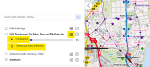 Transparenzeinstellungen und Thema aus der Karte entfernen