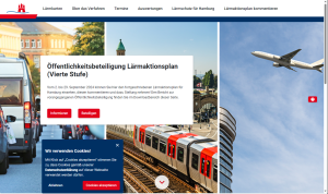 Startseite des Verfahrens zum Lärmaktionsplan in Hamburg