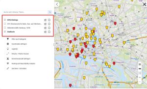 Layerbaum - Geodaten auf der Karte anzeigen